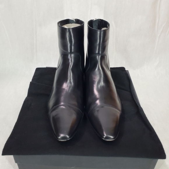 NWT Costume National Homme Mens Leather Boots Shoes Zippered Black Made in Italy main image 9